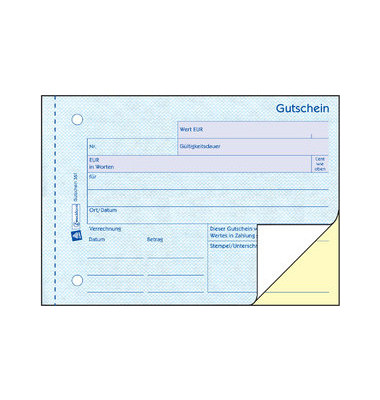 Gutschein 361 A6 2x50 Blatt