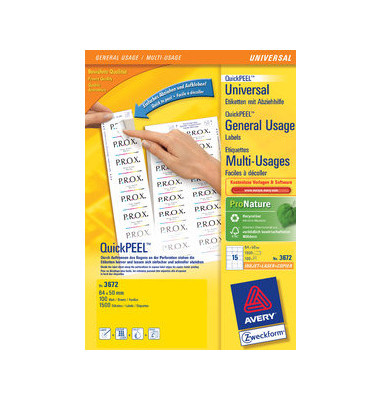 Etiketten 3672 64 x 50 mm weiß QuickPeel