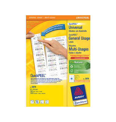 Etiketten ultragrip 3679, weiß 97x55mm, rechteckig, 