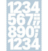3787 Buchstabenetiketten 25mm x 100pt 1-9 weiß wetterfest