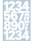3787 Buchstabenetiketten 25mm x 100pt 1-9 weiß wetterfest
