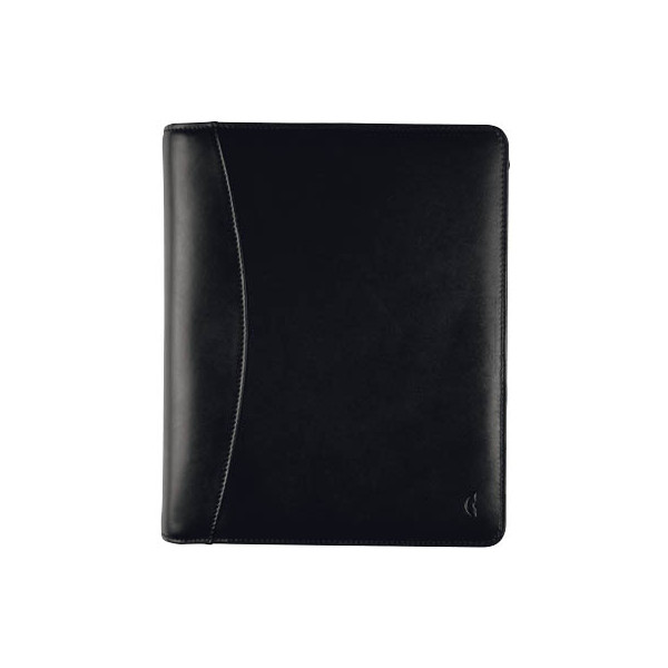 4004182501733 - Ringbuch A5 Standard Compact Vollrindleder schwarz mit Reissverschluss ohne Kalender 4004182501733 Chronoplan