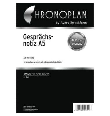 Gesprächsnotizen 50312, Chronoplan,  (A5)