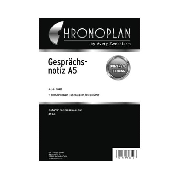 4004182503126 - Gesprächsnotizen 50312 Chronoplan  (A5) 4004182503126 40 Blatt