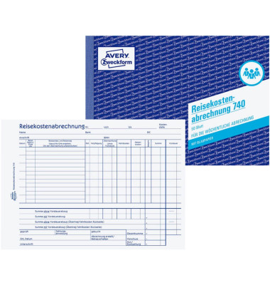 Reisekostenabrechnungen 740 für die wöchentliche Abrechnung, A5 quer, 1x 50 Blatt