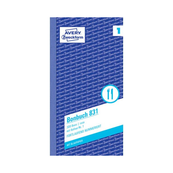 4004182008317 - 5 x Bonbuch 105x198mm 2x50 Blatt 300 Abrisse rosa