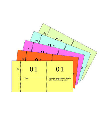 869 Nummernblock 1-1000 5 Farben sortiert 105x53 mm