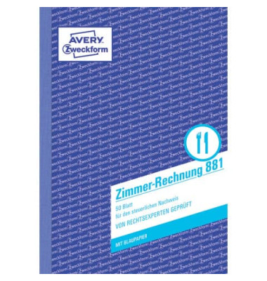 Zimmerrechnung 881 A5 50 Blatt