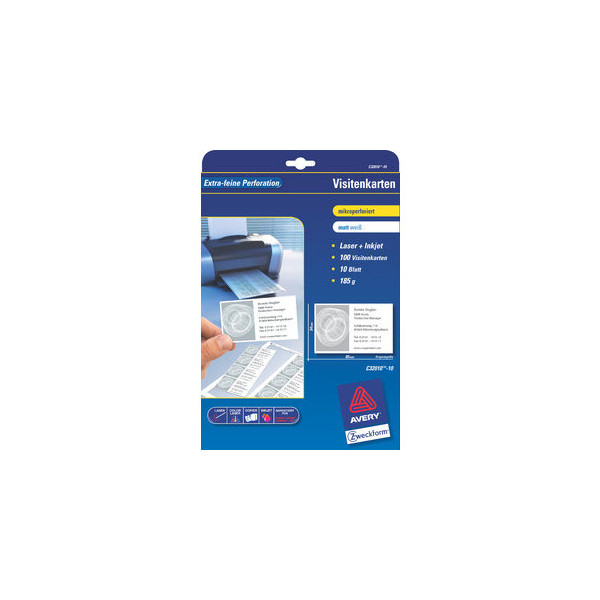 4004182242650 - C32010-10 Visitenkarten weiß 85 x 54 mm 185g 4004182242650 100 Stück