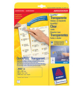 Universal-Folienetiketten Adressetiketten J8563-25 transparent rechteckig 99,1x38,1mm permanent 350 Stück 