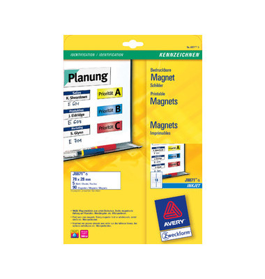  J8871-5, weiß, 78x28mm, rechteckig