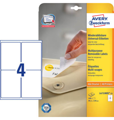 Etiketten L4733REV25 99,1 x 139 mm weiß 100 Stück Etiketten L4733REV25 99,1 x 139 mm weiß 100 Stück