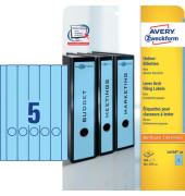 R&uuml;ckenschilder ultragrip L4749-20, blau, schmal/lang, 38x297mm, selbstklebend, permanent 