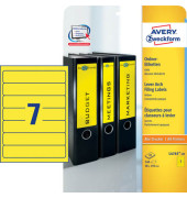 R&uuml;ckenschilder ultragrip L4765-20, gelb, schmal/kurz, 38x192mm, selbstklebend, permanent 