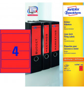 R&uuml;ckenschilder ultragrip L4766-100, rot, breit/kurz, 61x192mm, selbstklebend, permanent 