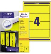 R&uuml;ckenschilder ultragrip L4769-100, gelb, breit/kurz, 61x192mm, selbstklebend, permanent 