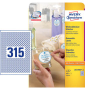 Etiketten L6019REV-25, weiß Ø 10mm, rund, 