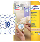 Etiketten L6024REV-25, weiß 63,5x42,3mm, oval, 