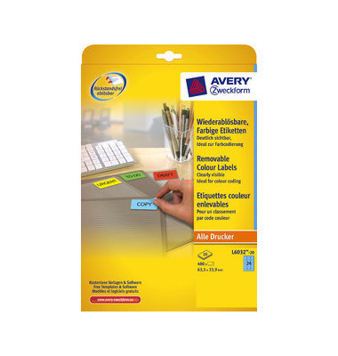 Etiketten BLAU L6032-20 63,5 x 33,9 mm ablösbar