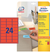 Etiketten L6034-20, rot, 63,5x33,9mm, rechteckig