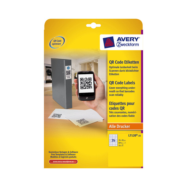 4004182052785 - Etiketten für QR Codes weiß 35 x 35mm 875 Stück 4004182052785 AVERY Zweckform
