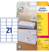 L7160-40 Adress Etiketten 63,5 x 38,1 mm weiß QuickPeel