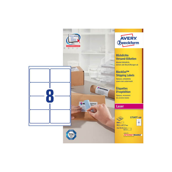 4004182471654 - L7165-100 Versand Etiketten 991 x 677 mm weiß blickdicht 4004182471654 800 Stück