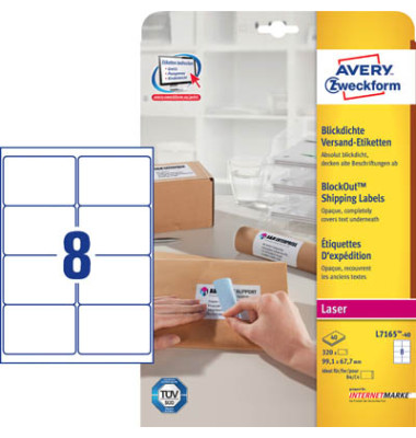 L716540 Versand Etiketten 99,1 x 67,7 mm weiß 320 Stück blickdicht L716540 Versand Etiketten 99,1 x 67,7 mm weiß 320 Stück blickdicht