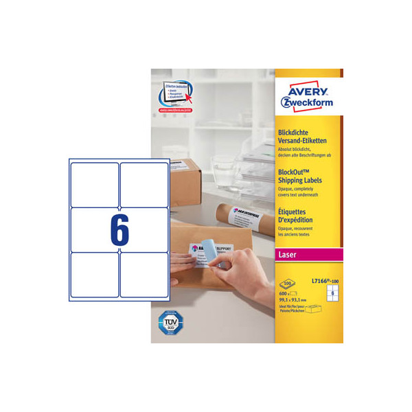 4004182471661 - L7166-100 Versand Etiketten 991 x 931mm weiß blickdicht 4004182471661 600 Stück