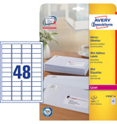 Etiketten ultragrip L7636-25, weiß 45,7x21,2mm, rechteckig, 