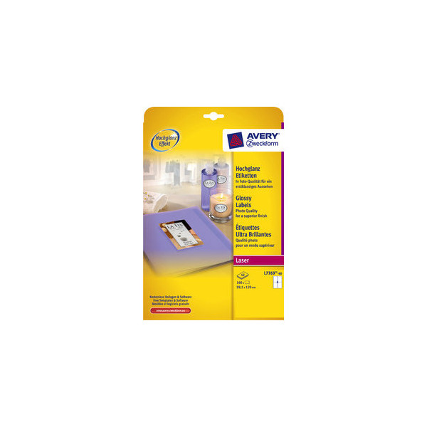 4004182230275 - Farblaseretiketten Glossy weiß 139x991mm 40 Bl 4004182230275 AVERY Zweckform