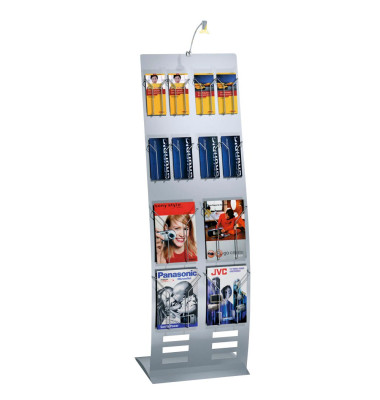 Infoständer tec-art breit silber für 8 Fächer A4/16 Fächer DIN lang Infoständer tec-art breit silber für 8 Fächer A4/16 Fächer DIN lang