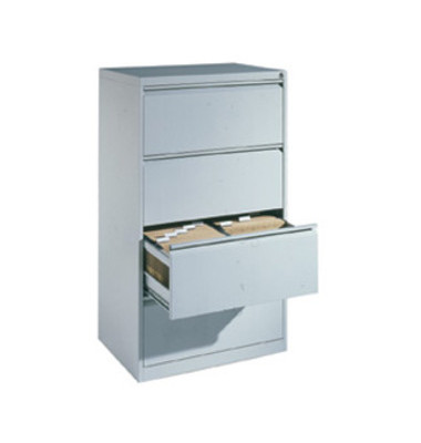 Hängeregistraturschrank Basic 135,7 x 43,3 x 59cm 4 Schubfächer lichtgrau inkl. Montage 2552845M