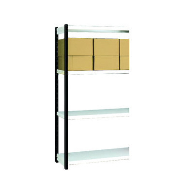 Regalfeld Stora 100 x 40 x 190 cm schwarz/lichtgrau 4 Böden Regalfeld Stora 100 x 40 x 190 cm schwarz/lichtgrau 4 Böden