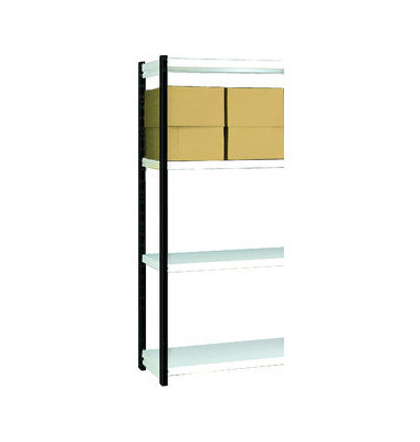 Regalfeld Stora 75 x 40 x 190 cm schwarz/lichtgrau 4 Böden Regalfeld Stora 75 x 40 x 190 cm schwarz/lichtgrau 4 Böden