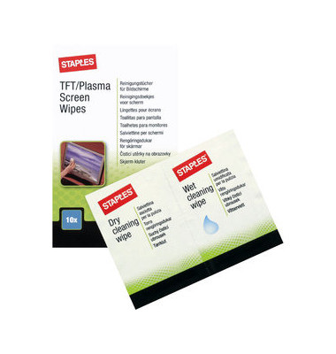 Bildschirm-Reinigungstücher feucht für TFT-/Plasma-/Notebook-Bildschirm 10 Doppelbeutel