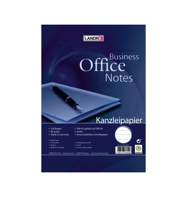 Kanzleipapier Office 100050618 A3 auf A4 gefalzt, liniert ohne Rand, weiß