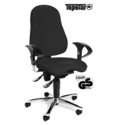 B&uuml;rostuhl Sitness 10, schwarz / silber, mit Armlehnen, bis 110kg, ohne Kopfst&uuml;tze