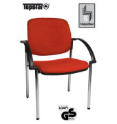 Visitor Open Chair 20 rot Besucherstuhl OC290A T31 gepolstert mit Stoffbezug mit Armlehnen
