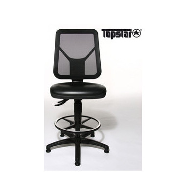Arbeitsdrehstuhl Tec 80 Counter mit Gleitern schwarz Arbeitsdrehstuhl Tec 80 Counter mit Gleitern schwarz