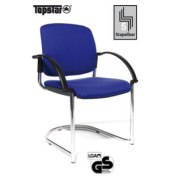 Visitor Open Chair 40 blau Schwingstuhl OC490A T38 gepolstert mit Stoffbezug mit Armlehnen