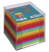 Zettelbox 90 x 90mm transparent Inhalt farbig sortiert 800 Blatt
