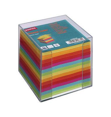 Zettelbox 90 x 90mm transparent Inhalt farbig sortiert 800 Blatt Zettelbox 90 x 90mm transparent Inhalt farbig sortiert 800 Blatt