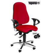 B&uuml;rostuhl Sitness 10, rot / silber, mit Armlehnen, bis 110kg, ohne Kopfst&uuml;tze