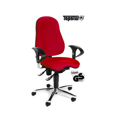 Bürodrehstuhl Sitness 10 mit Armlehnen rot