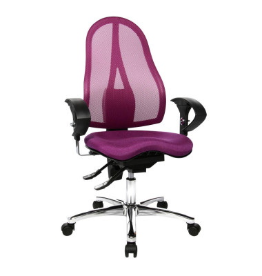 B&uuml;rostuhl Sitness 15, lila / chrom, mit Armlehnen, bis 110kg, ohne Kopfst&uuml;tze