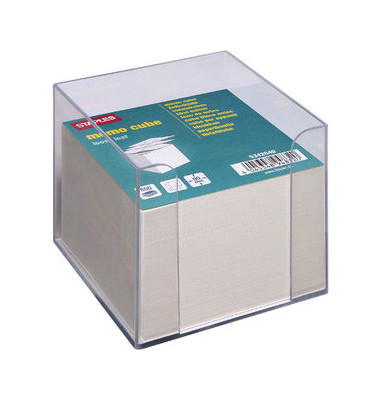 Zettelbox 90 x 90mm transparent Inhalt grau 800 Blatt