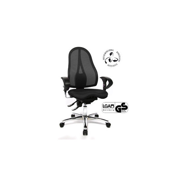 4014296066233 - FP - Topstar Sitness 15 Drehstuhl (Büro) Fitness-Drehstuhl ergonomisch Stoff schwarz