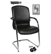 Visitor Open Chair 110 schwarz Schwingstuhl OC690 A80 Echtleder mit Armlehnen