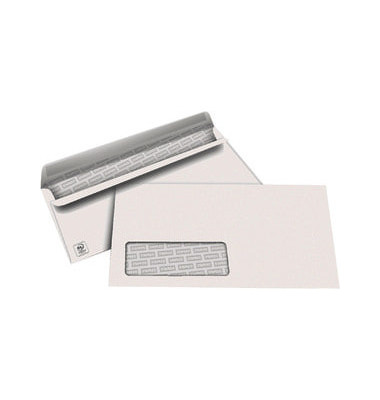 Briefumschlag 30005390, Din Lang, mit Fenster, selbstklebend, 80g, weiß